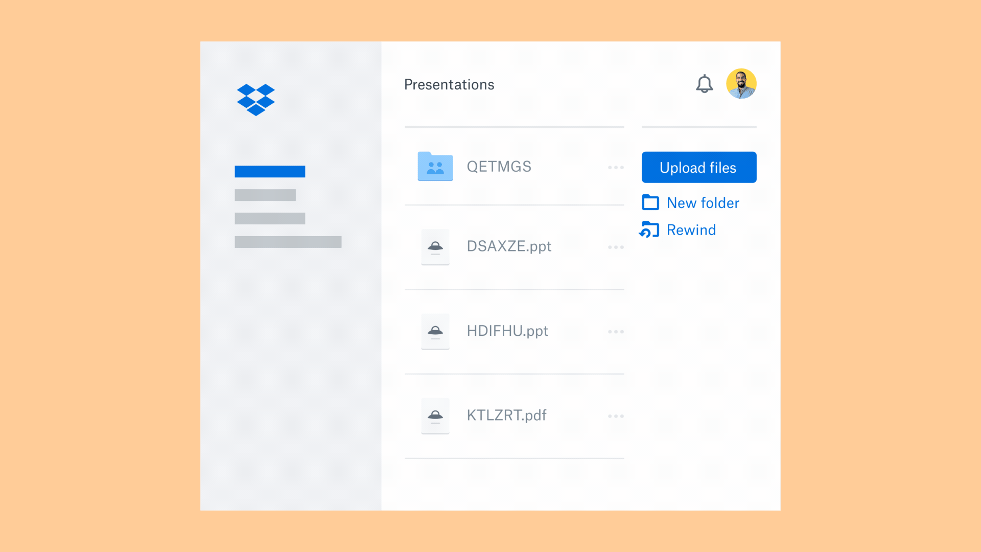 Animated screenshot of Dropbox Rewind