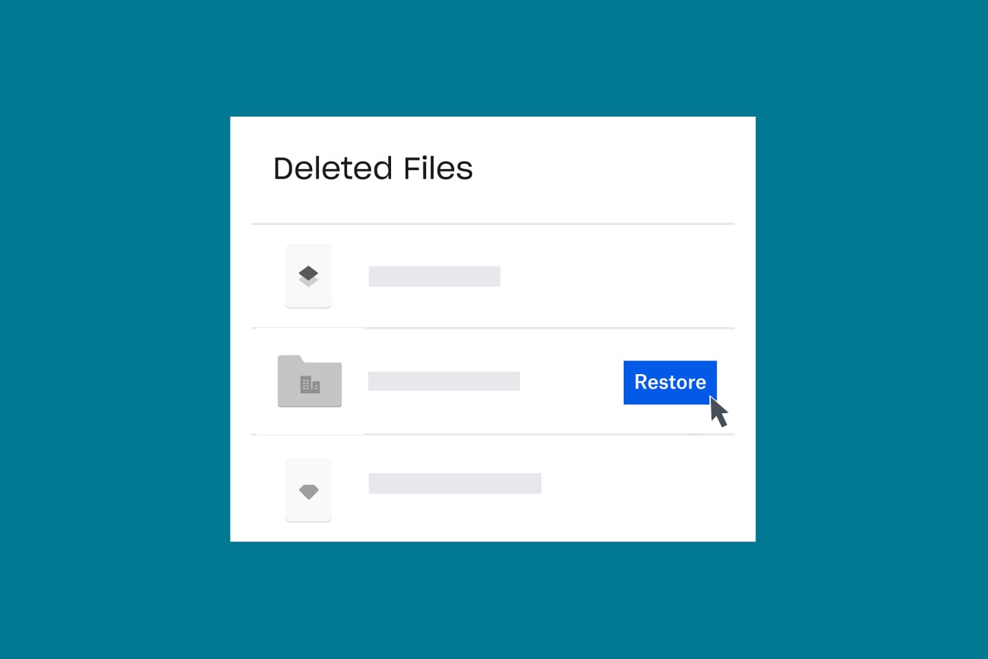 Someone restoring deleted files on their Dropbox account