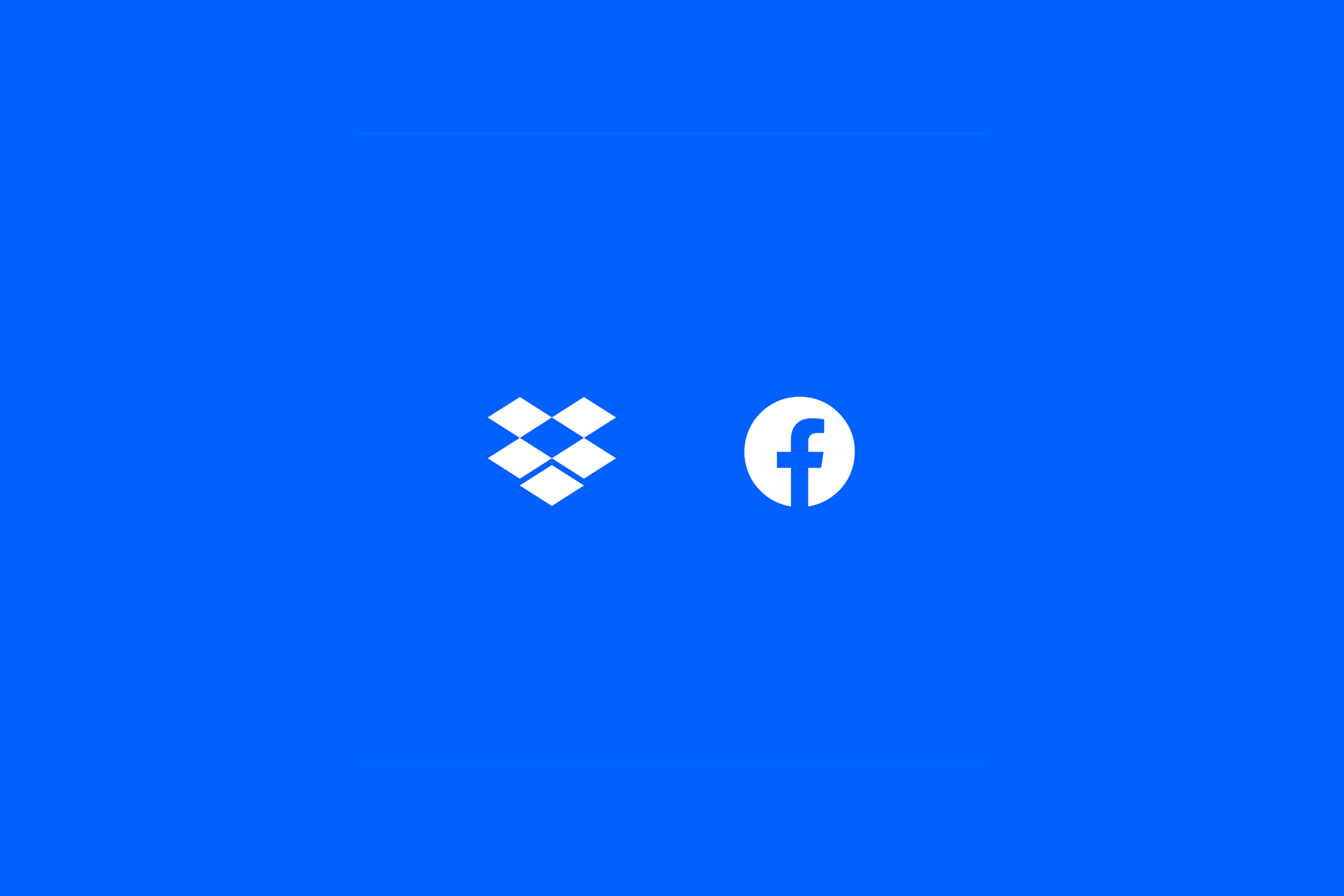 Logo Facebook dan Dropbox di layar 