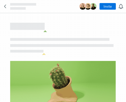A slideshow of images text and comments in Dropbox Paper