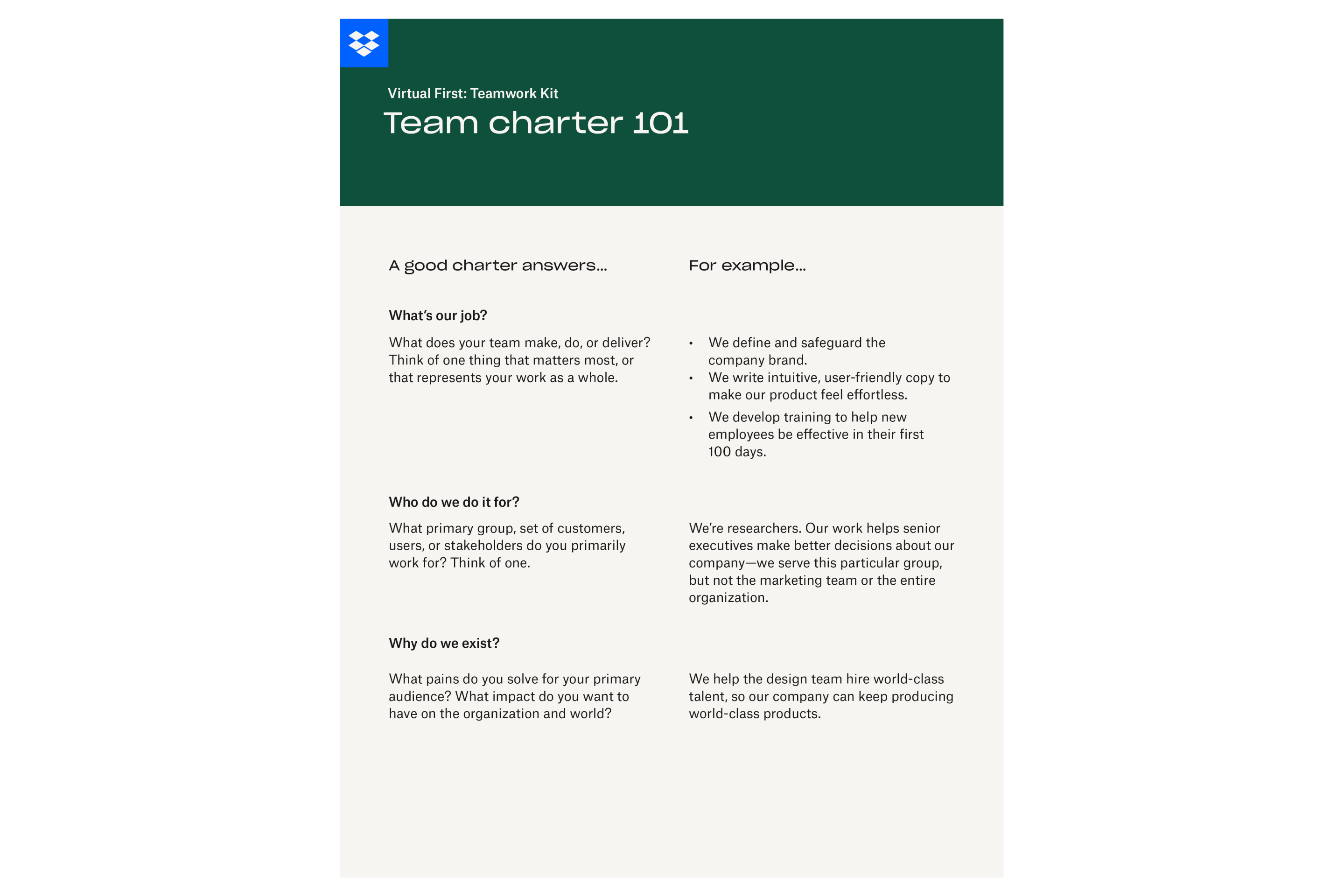 What Is a Team Charter and How Do I Make One - Dropbox