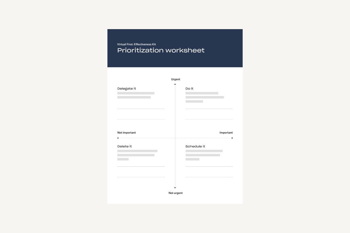 Prioritization worksheet