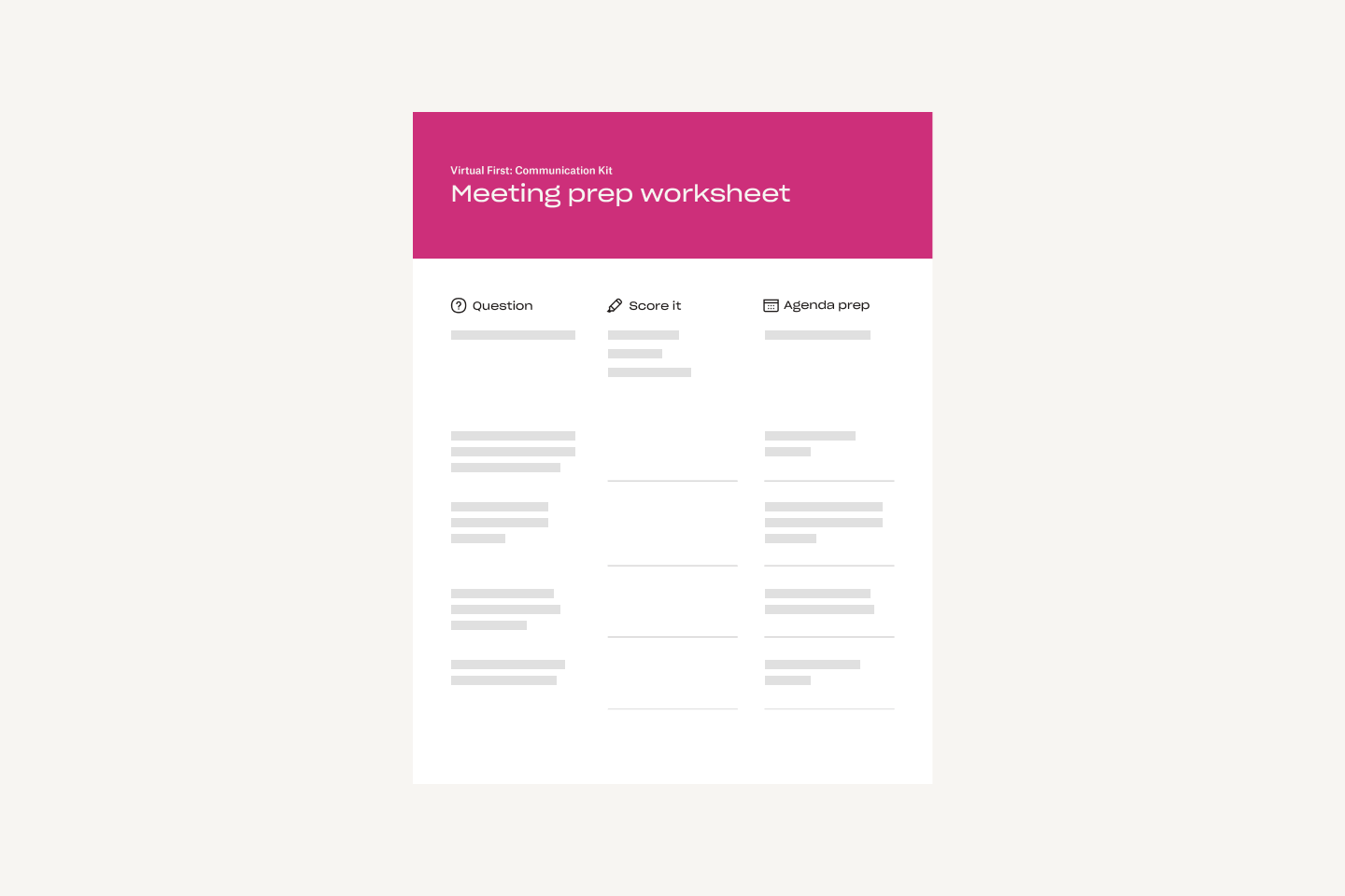 Meeting prep worksheet