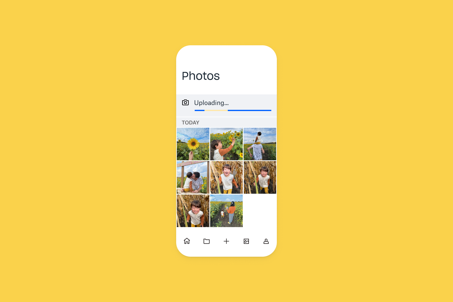 Upload photos to a Dropbox account using the Dropbox mobile app