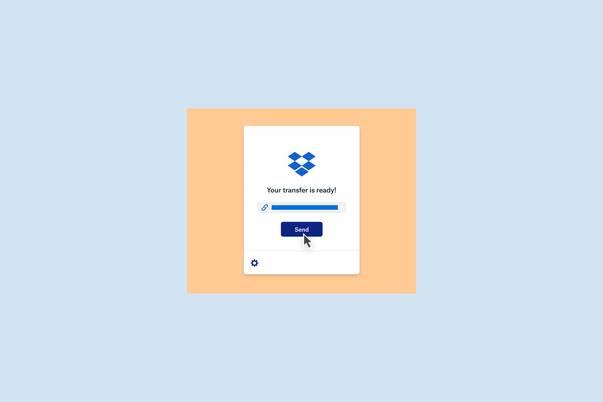 Dropbox Transfer에 업로드된 파일 전송 준비 완료