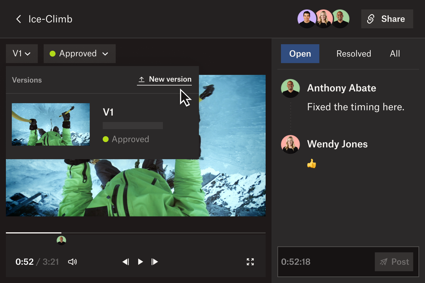 Versiebeheer in Dropbox Replay is eenvoudig, dankzij versietags en statustags die helpen alles op één plek te houden