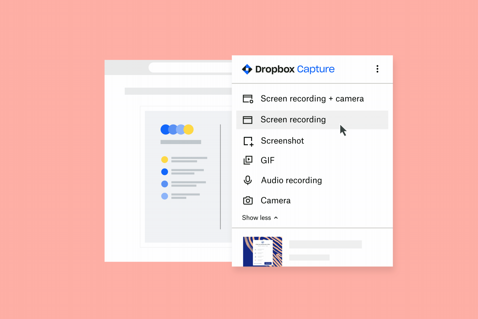 Dropbox Capture로 화면, 마이크, 웹캠을 동시에 녹화하는 방법 설명