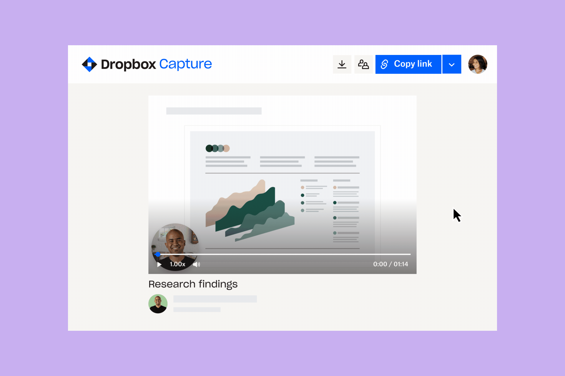 Dzięki Dropbox Capture możesz łatwo wysłać prezentację wideo dowolnym osobom w prosty sposób za pomocą łącza