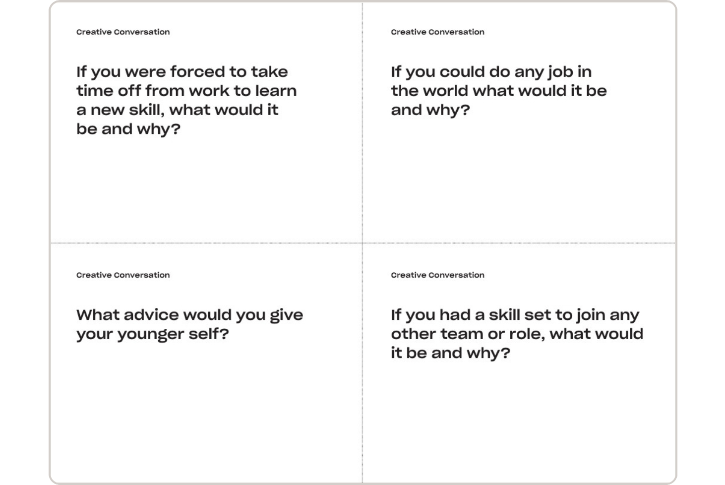 A screenshot of Dropbox's conversation cards