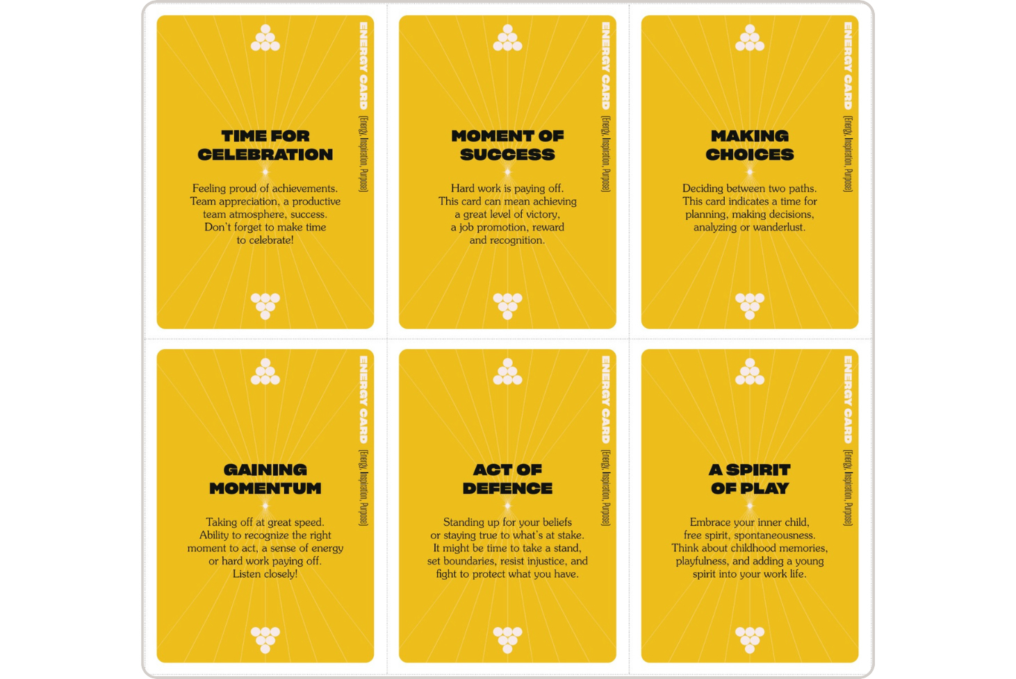 Screenshot of Dropbox's teambuilding tarot cards