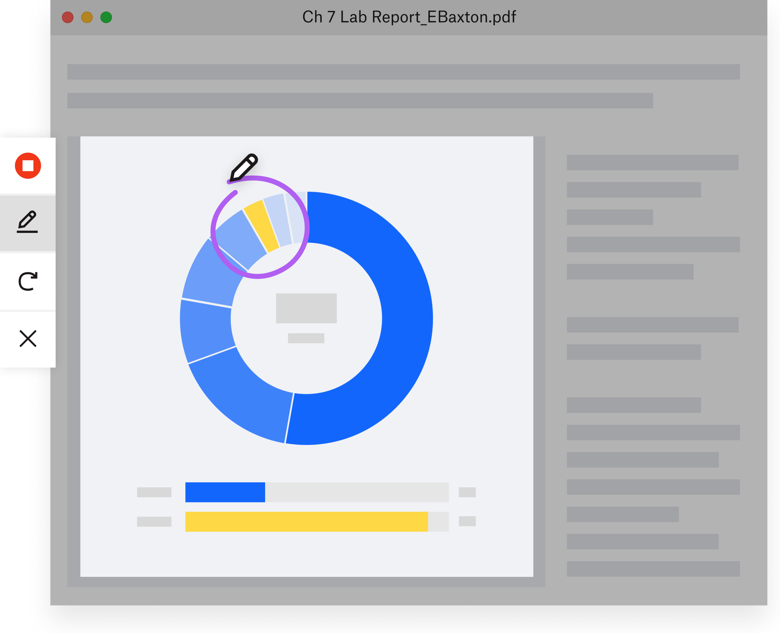 Screenshot des Zeichentools, das in Dropbox Capture verwendet wird, um die visuelle Kommunikation zu erleichtern