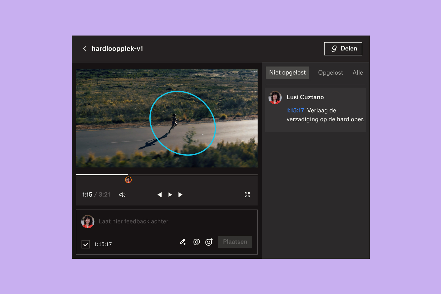 Dropbox Replay UI met het beoordelings- en goedkeuringsproces voor videobestanden