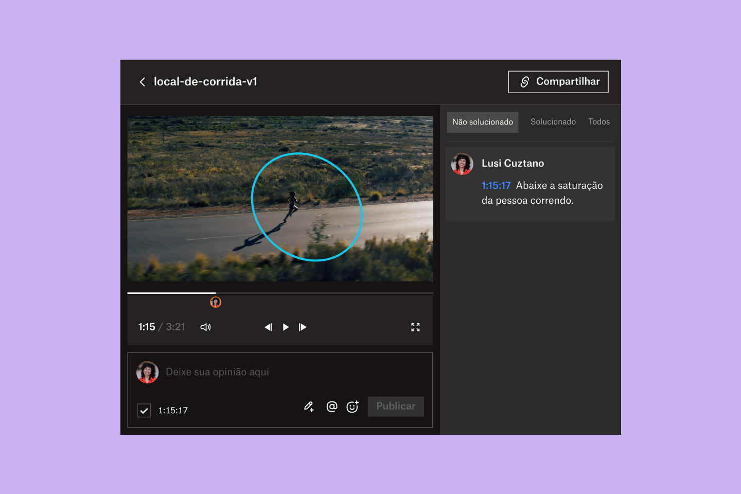 Interface de usuário do Dropbox Replay mostrando o processo de revisão e aprovação de arquivos de vídeo