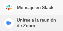 El cursor del mouse se desplaza sobre el menú desplegable de mensajes en Slack.