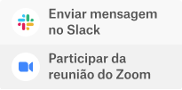 O ponteiro do mouse passando sobre uma mensagem no menu suspenso do Slack.