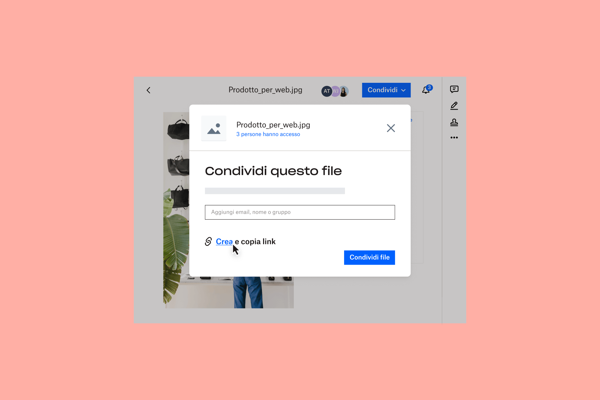 Dropbox è una collaborazione che ti consente di creare e condividere link