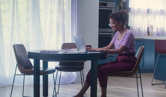 Human resources team member working at home office