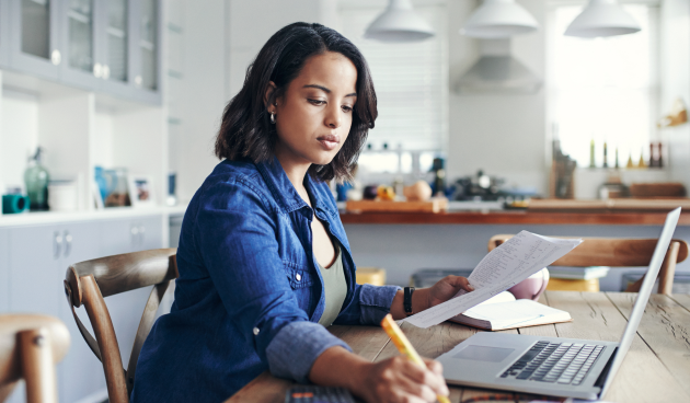 Sales and business development member working at desk