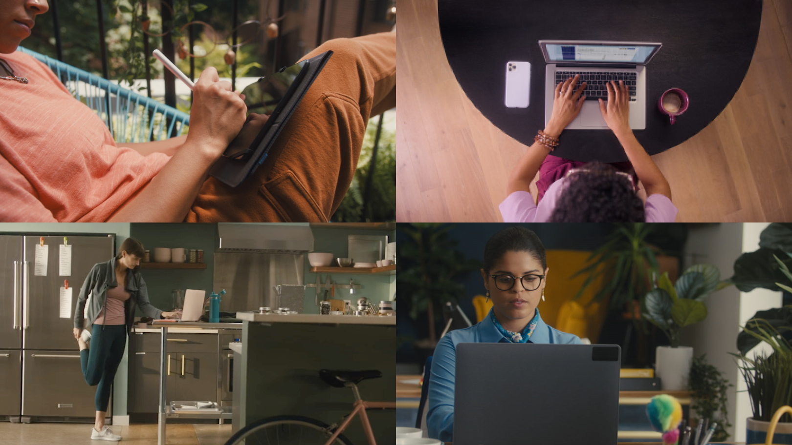 Collage of imagery of the different team members