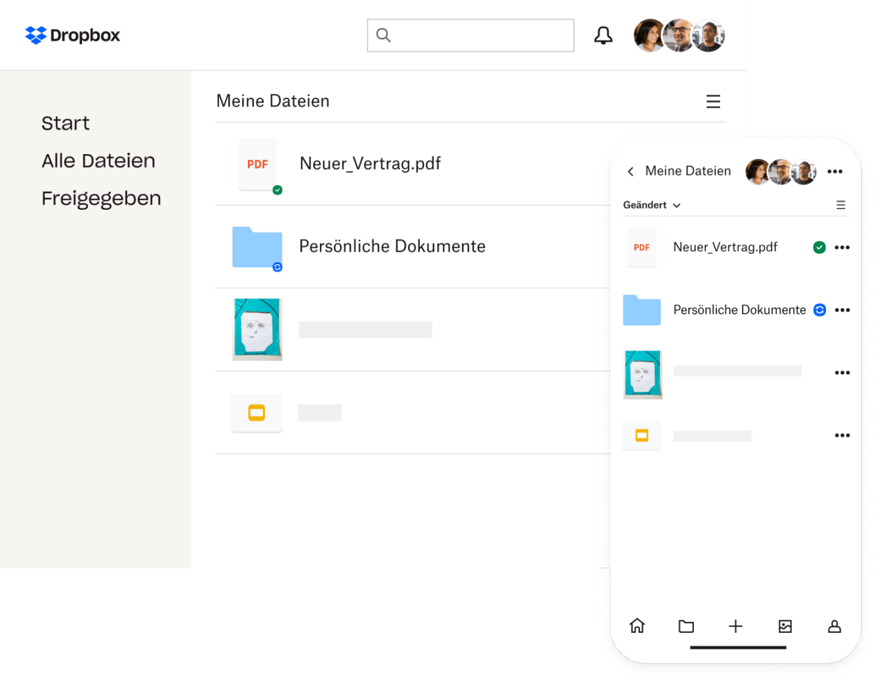 Organisiert, sicher, immer zugänglich Dropbox