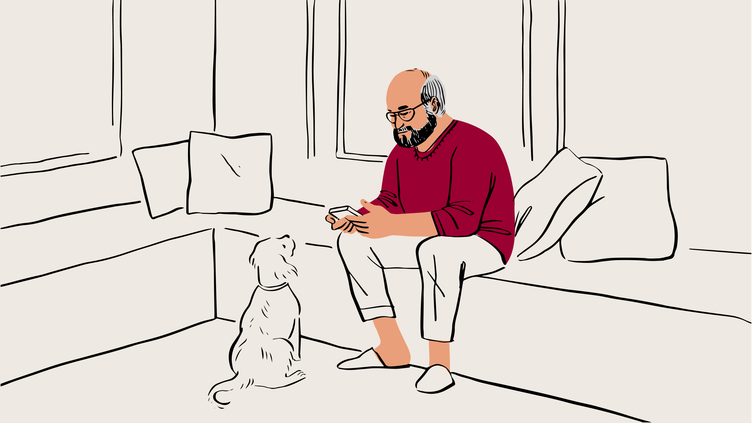 An illustration of a person holding a mobile phone