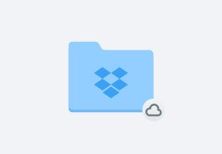 Um ícone azul de pasta do Dropbox
