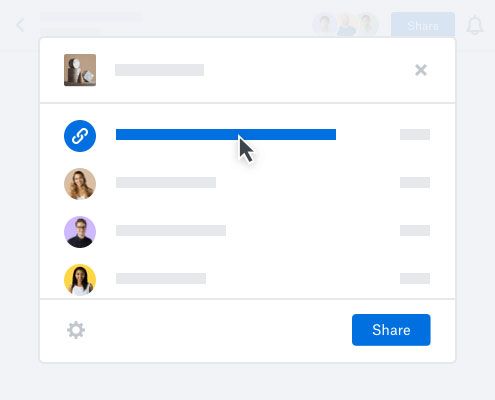 User creating a link to a file to share online