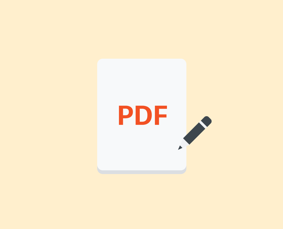 ไฟล์ PDF ที่มีไอคอนดินสอ 