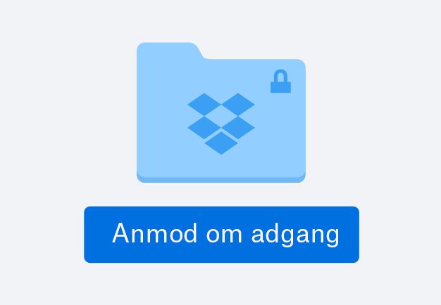 Et blåt mappeikon med en knap for anmodning om adgang