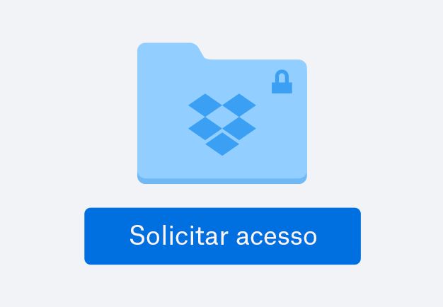 Um ícone de pasta azul com um botão de solicitação de acesso