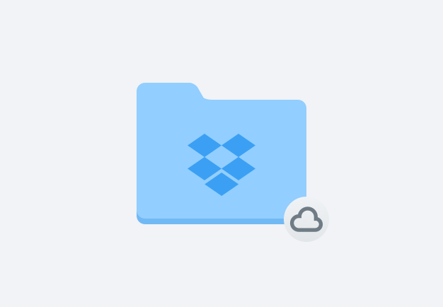 Folder biru dengan ikon penyimpanan awan