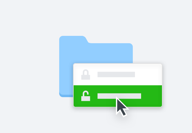 Seorang pengguna mengaktifkan izin berbagi untuk folder