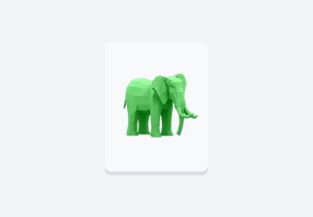 一個大型檔案，內含一隻渲染的綠色大象