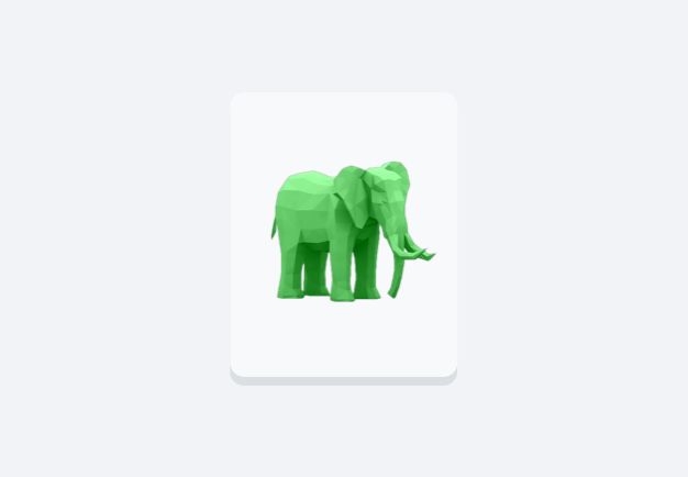 Archivo de imagen de un elefante verde