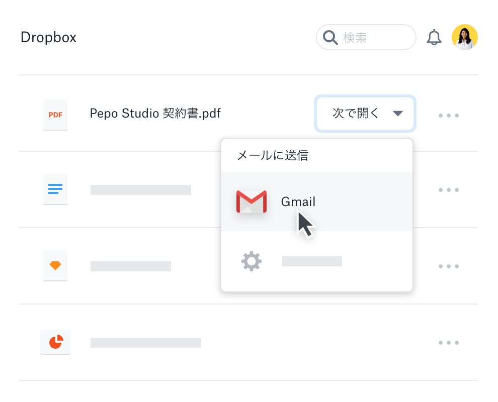 Dropbox のファイルを Gmail で共有しているユーザー