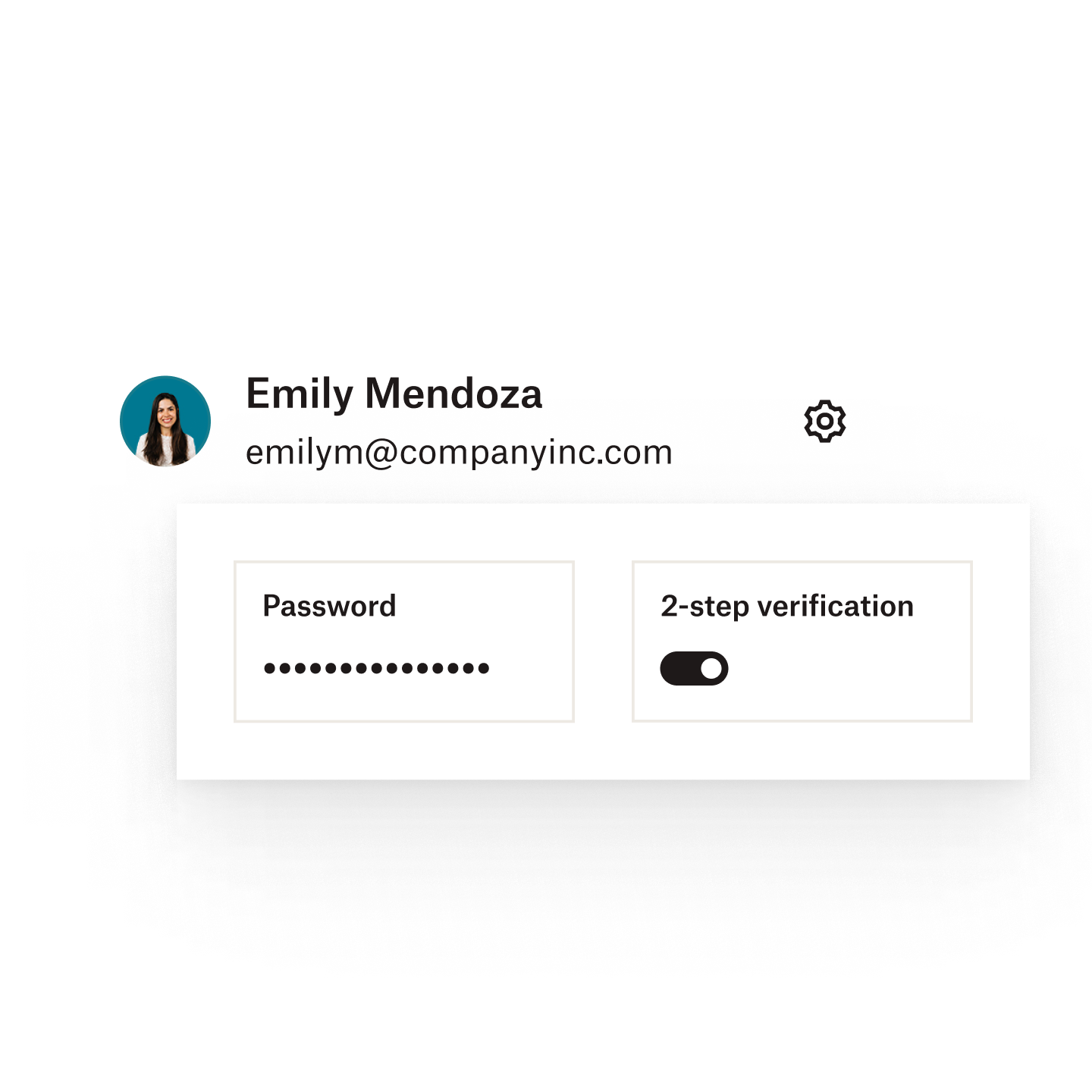 A user setting a password for a shared file as well as enabling 2 factor authentication