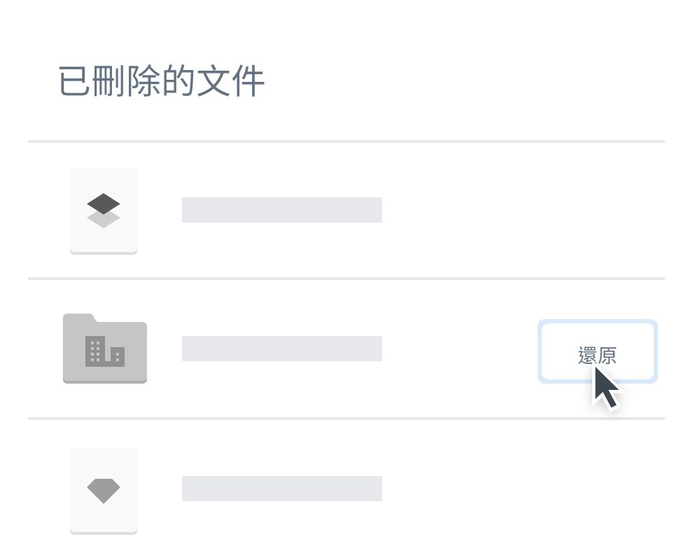 使用者還原已刪除資料夾