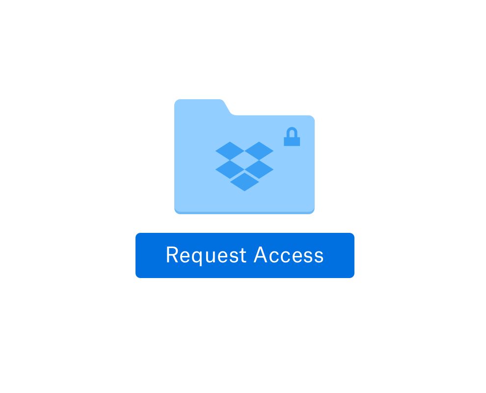 Secure online folder with an option to request access