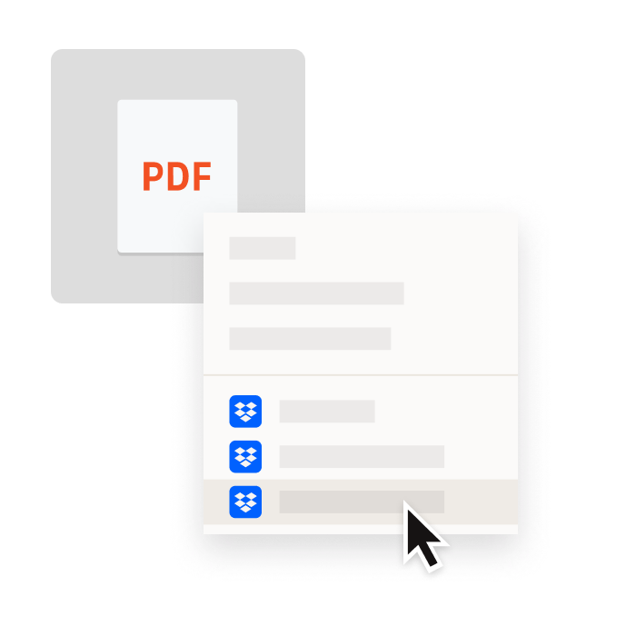 Een gebruiker voegt een PDF-bestand toe aan Dropbox