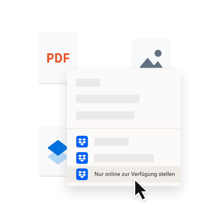 Ein Nutzer, der eine PDF-Datei in Dropbox hinzufügt