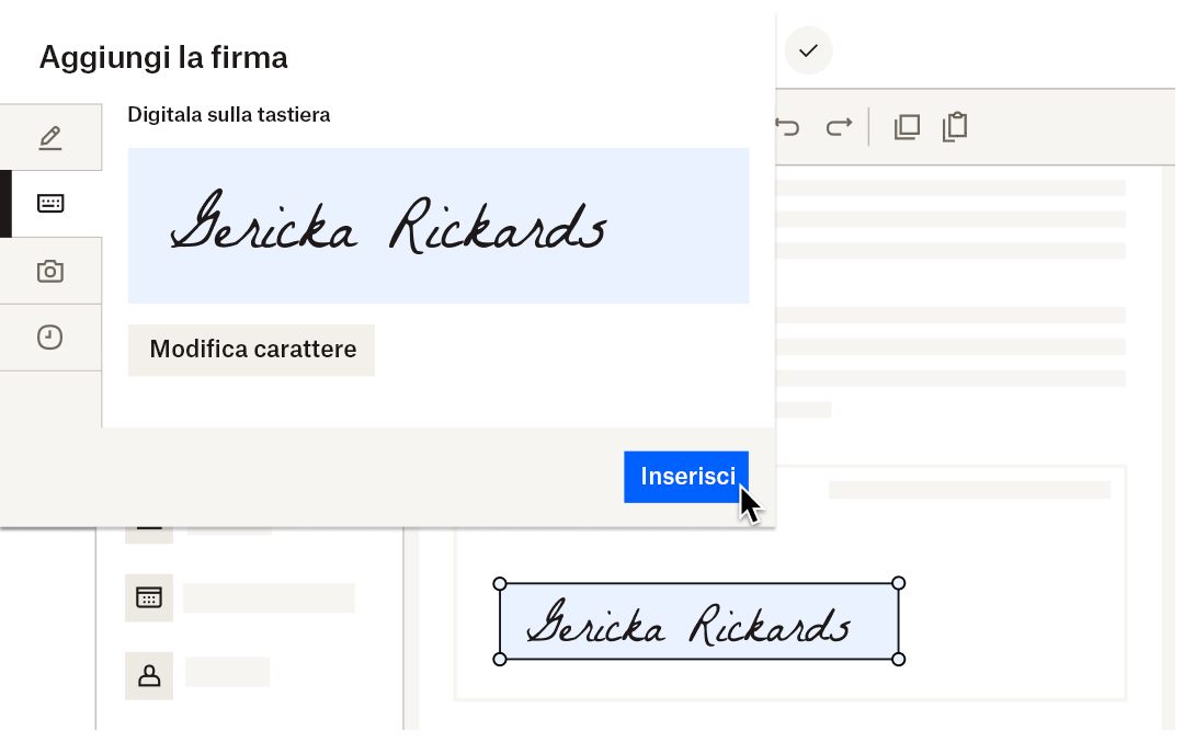 Una firma elettronica inserita in un contratto digitale