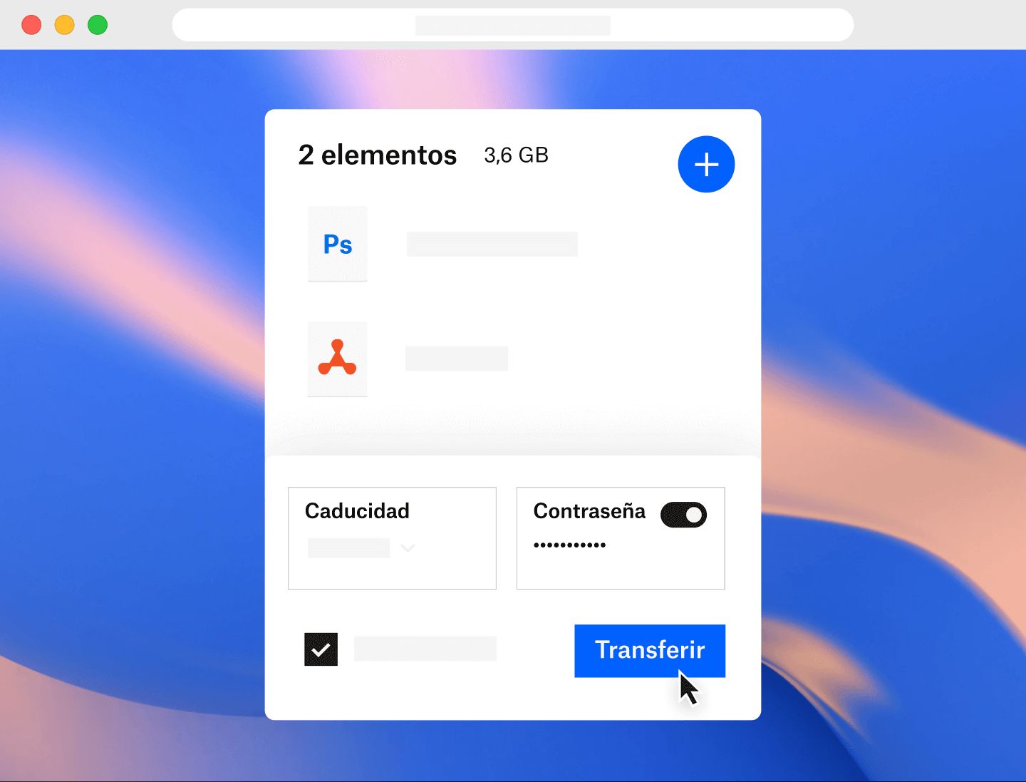 Imagen de permisos para un archivo configurado en Dropbox