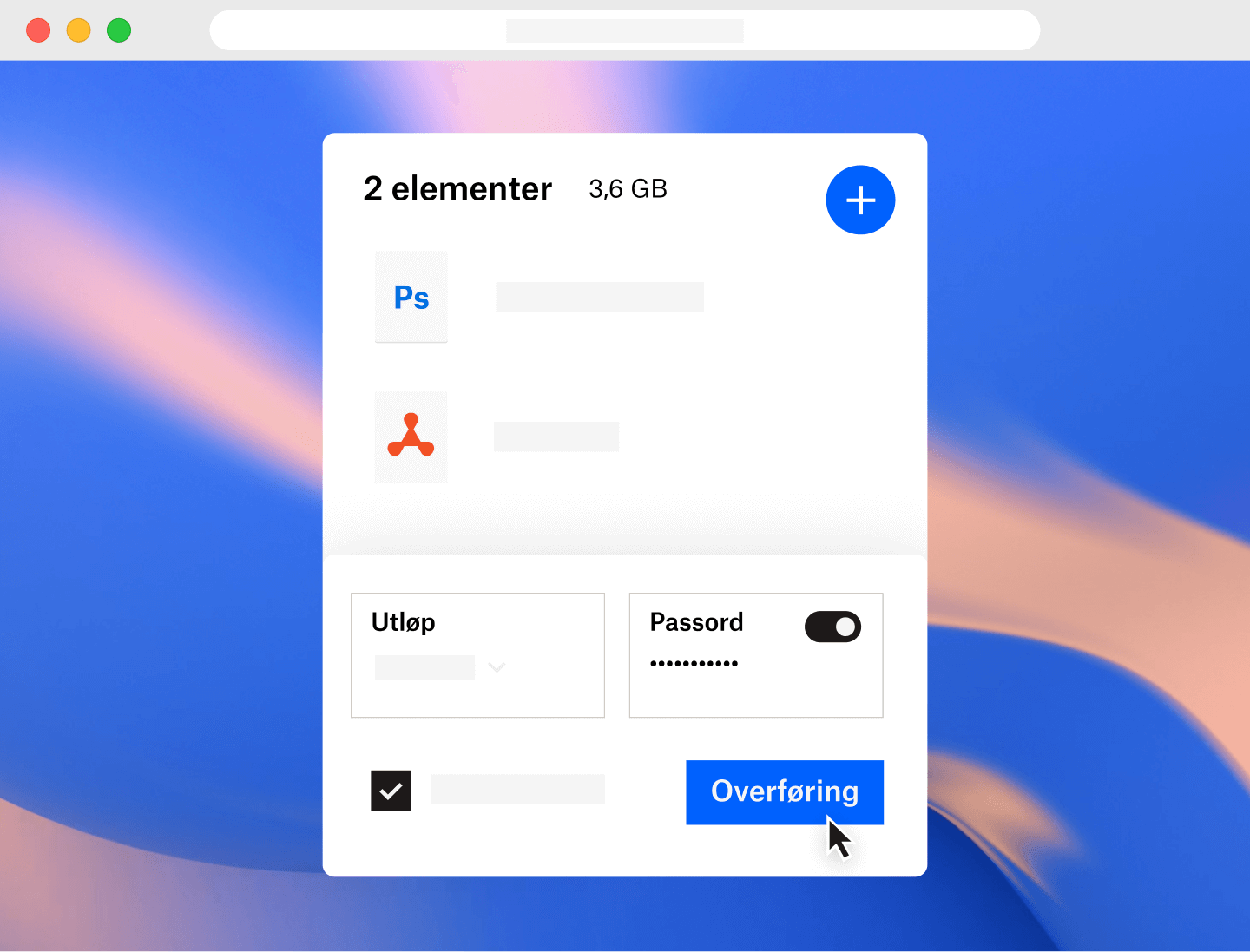 Bilde av filtillatelser som konfigureres i Dropbox
