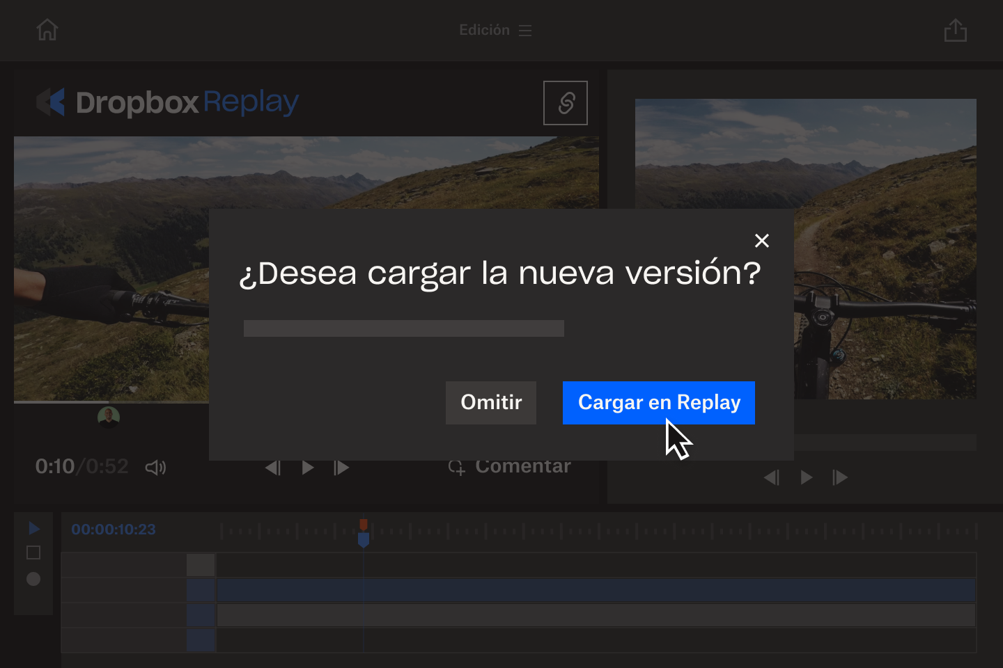 Una captura de pantalla de un profesional creativo que deja sus comentarios sobre un video en Dropbox Replay.