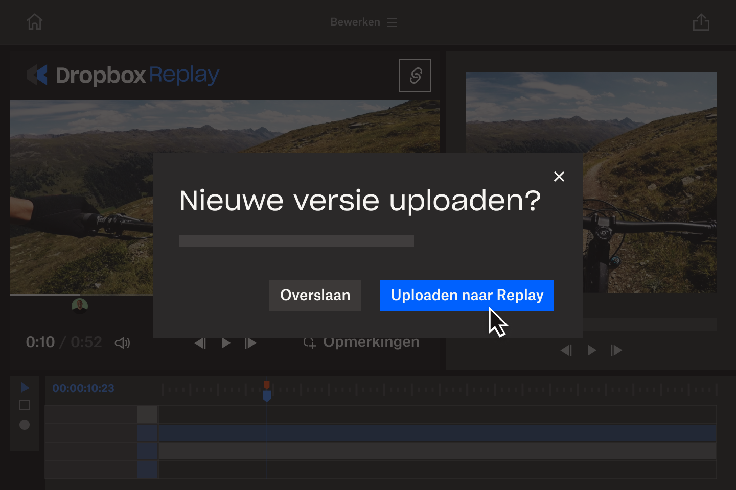 Een schermopname van een creatieve professional die feedback over een video deelt op Dropbox Replay.