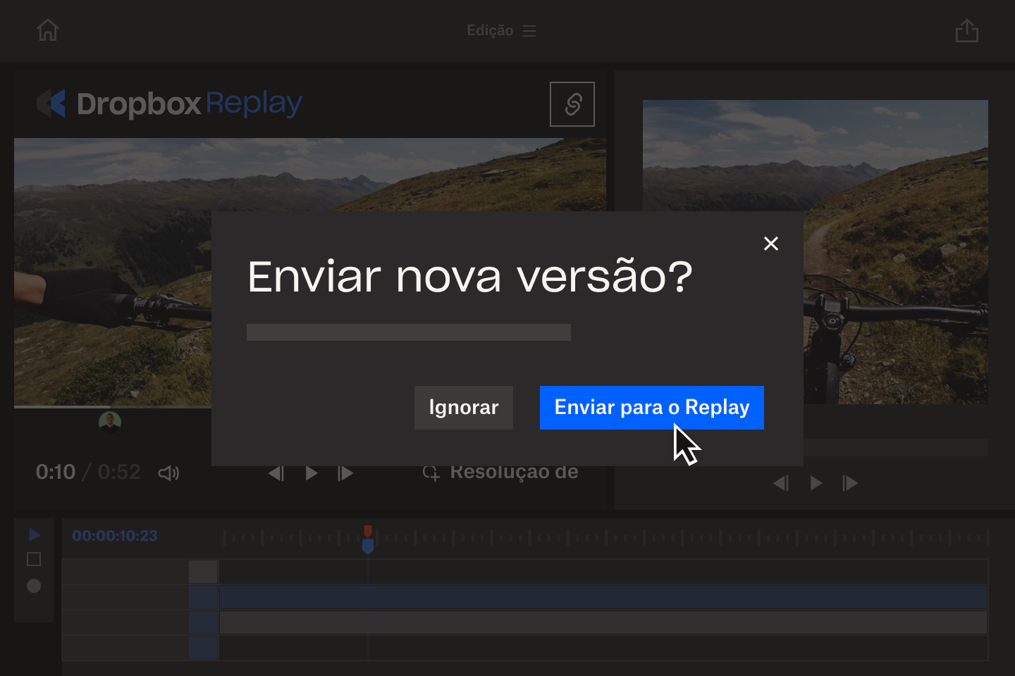 Uma captura de tela de uma profissional criativa fornecendo feedback sobre um vídeo no Dropbox Replay.