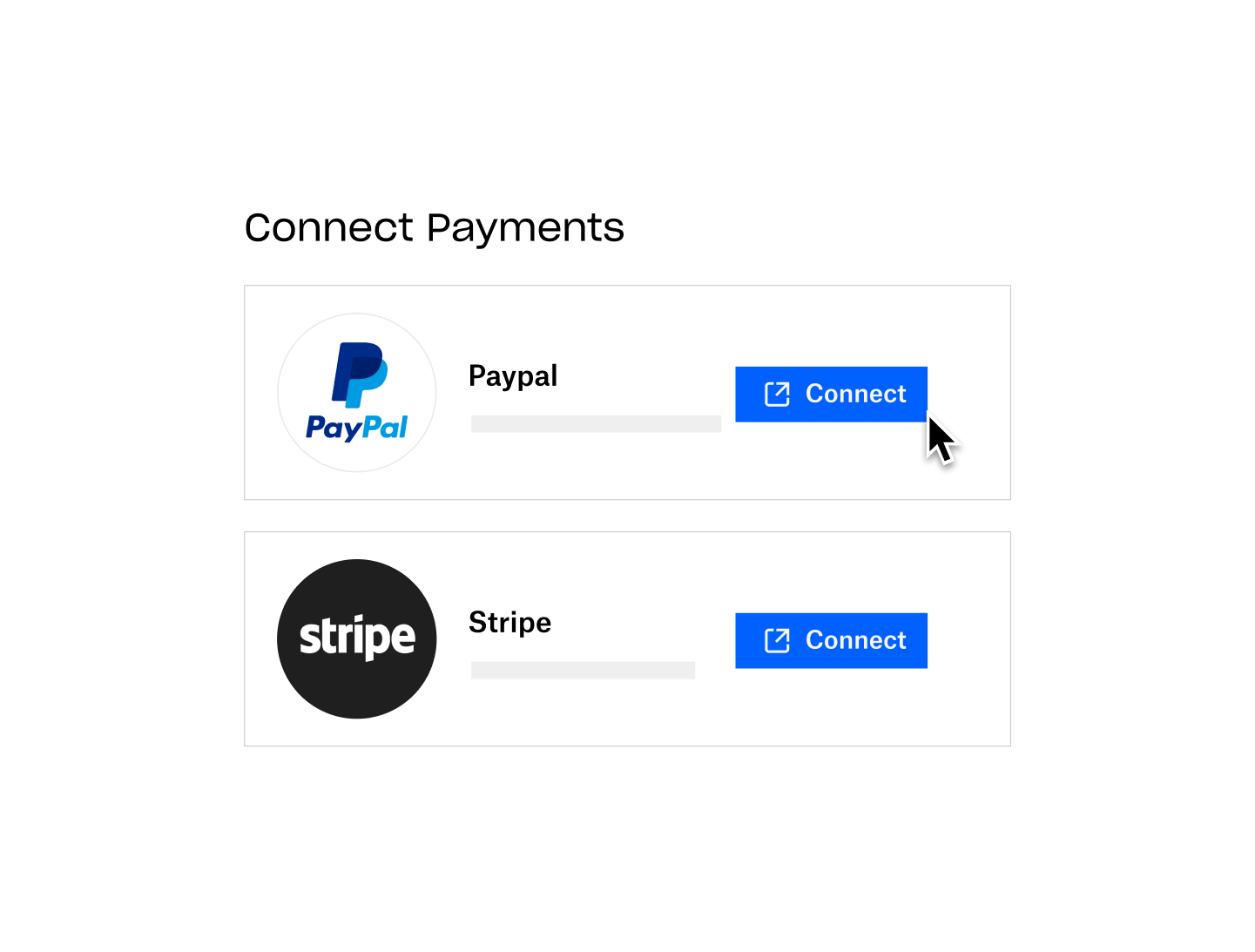 A Dropbox Shop user selects PayPal to process payments. Stripe is also available to process payments.