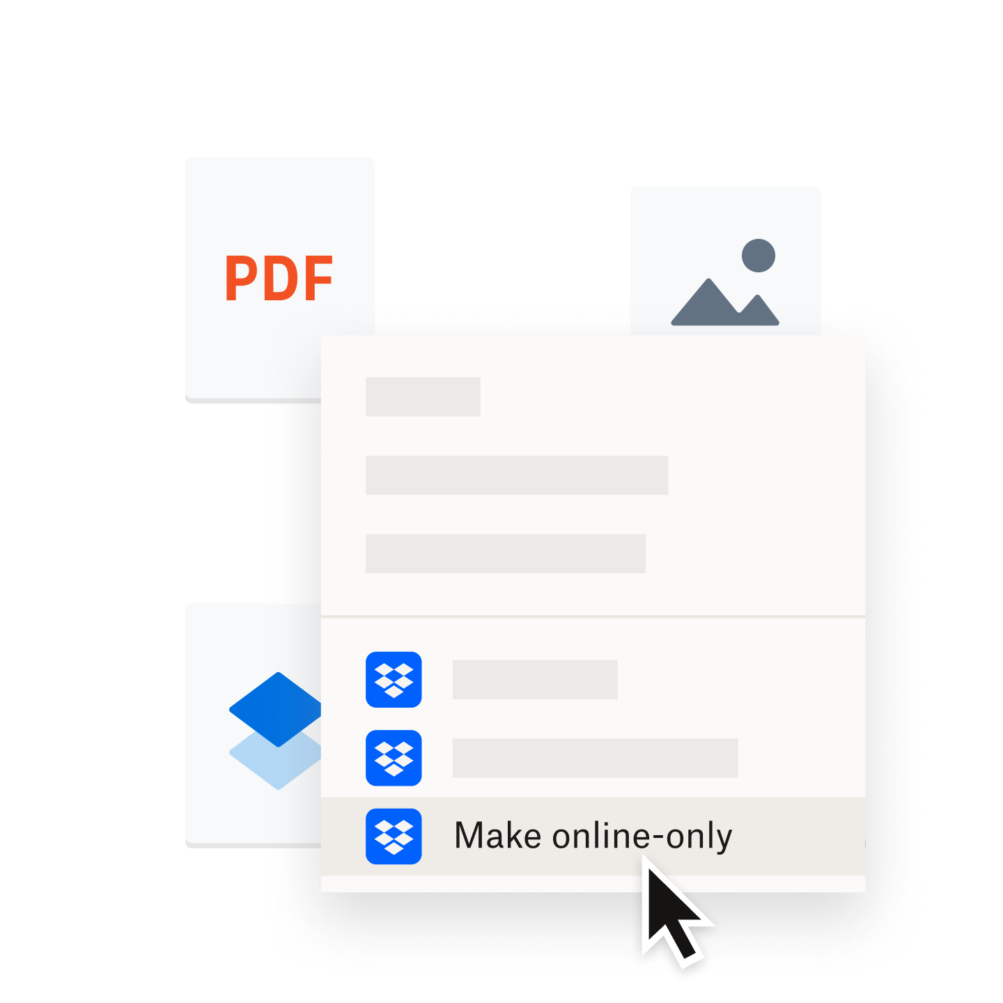PDF file saved in a Dropbox folder that is being marked online-only