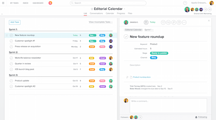 Asana screenshot 4