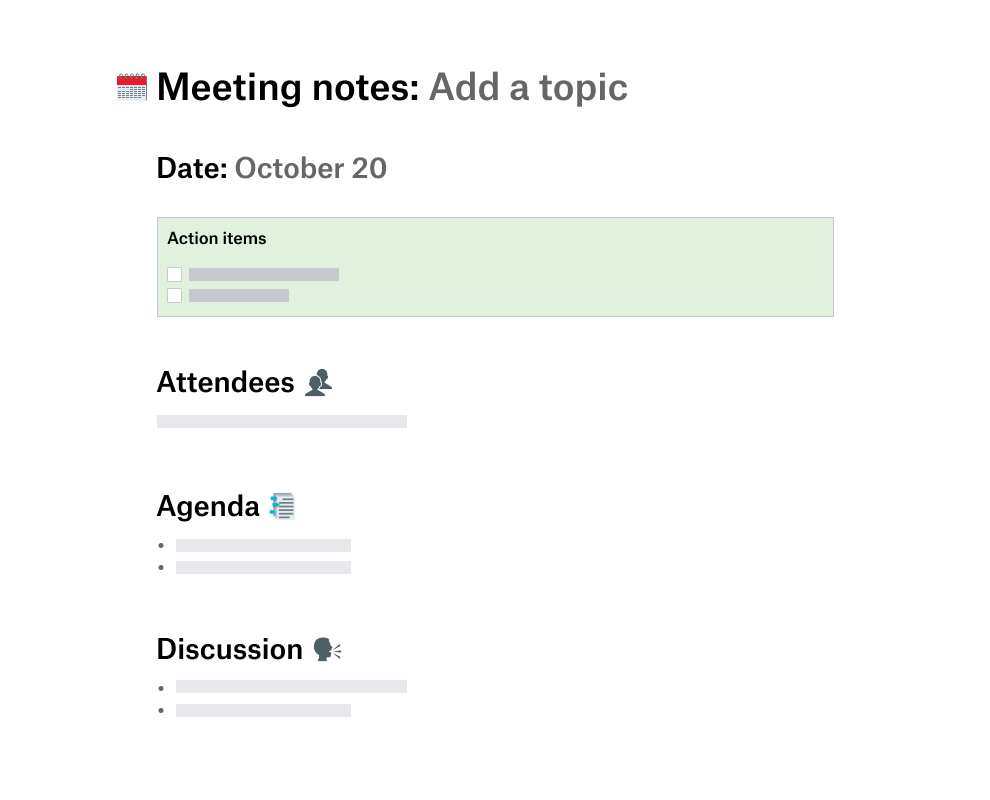 Meeting Minutes and Agenda Template - Dropbox Pertaining To Meeting Notes Format Template